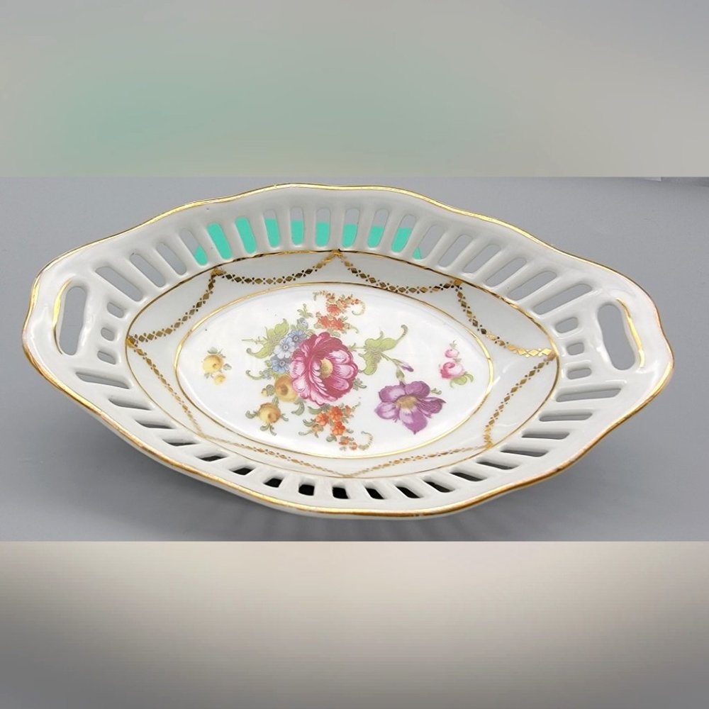 Vintage Hand-painted Celery Dish